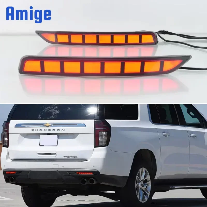 Lampu kabut Bumper belakang LED mobil untuk Chevrolet Suburban 2020 2021 2022 2023 lampu rem lampu sein belakang lampu reflektor cadangan