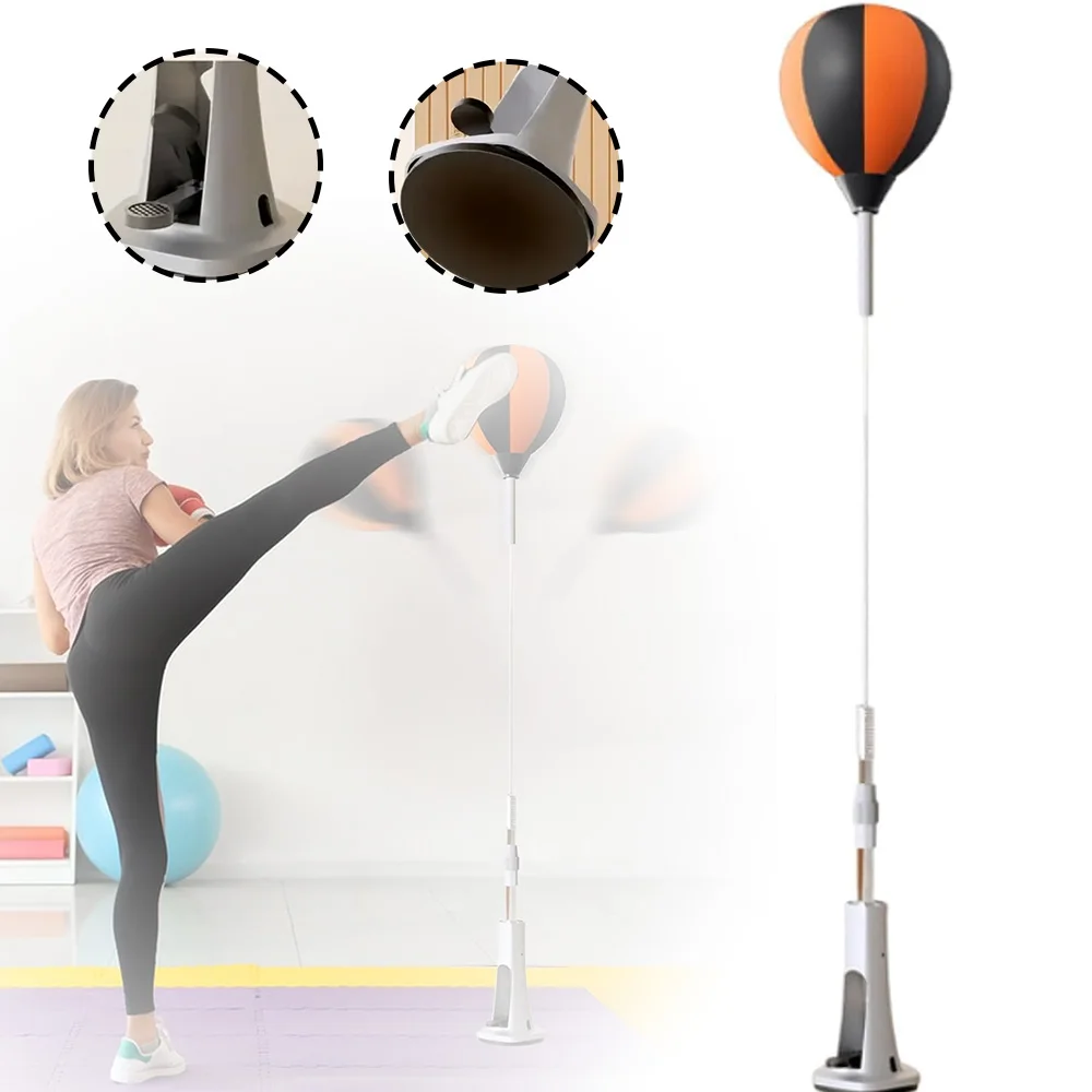 Balón de velocidad para boxeo, kit de saco de boxeo de pie ajustable en altura de 138-155 cm, entrenamiento de reacción y fitness, para adolescentes y adultos, alivio del estrés, uso en gimnasio en