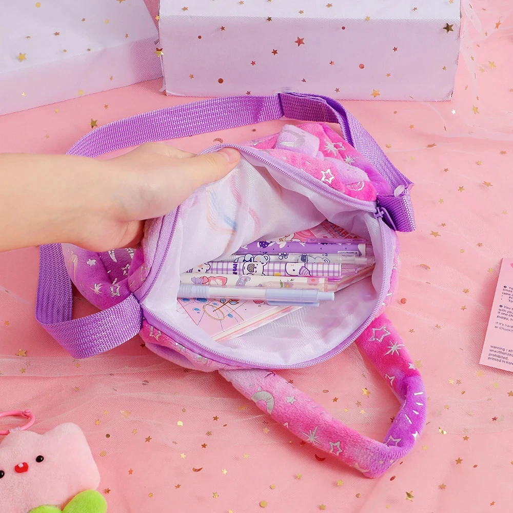 Cute Unicorn Plush Crossbody Bag for Kids - alternate angle