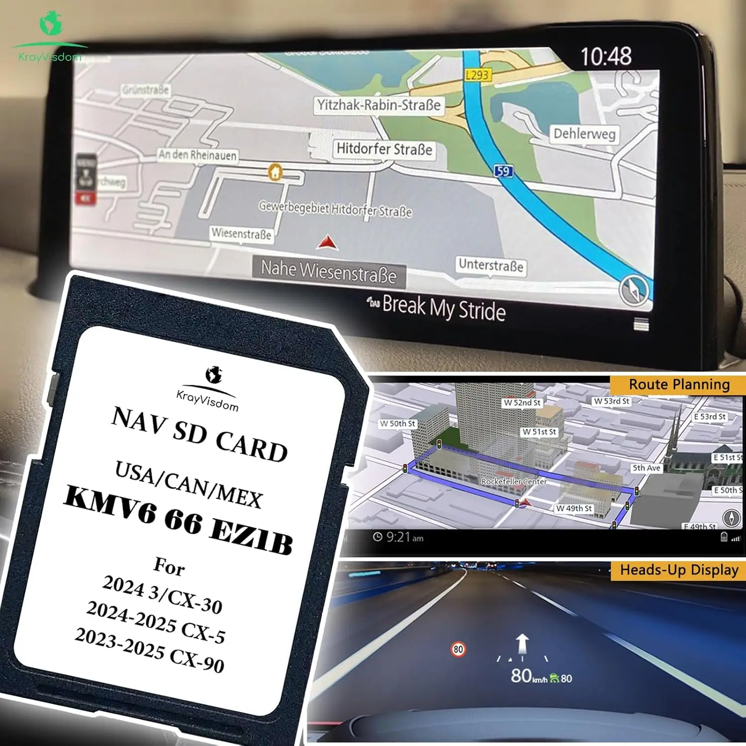 بطاقة SD للملاحة GPS المحدثة لـ CX-5 (2024-2025)، CX-30/3 (2024)، CX-90 (2023-2025) | خرائط الولايات المتحدة الأمريكية/CAN/MEX #3