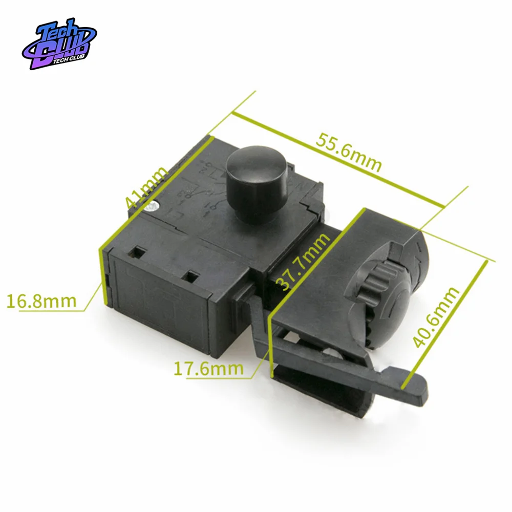 Controlador de velocidad de taladro eléctrico, interruptor de botón de disparo para accesorios de herramientas eléctricas, bloqueo de FA2-6/1BEK