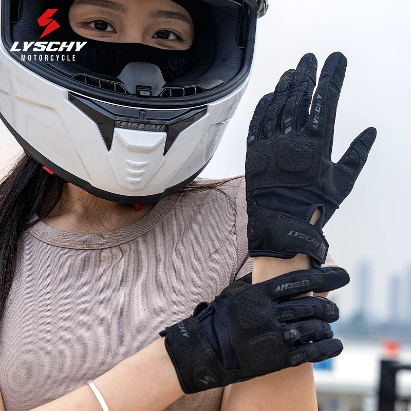 LYSCHY Summer Motorcycle Gloves Men and Women Couples Thin Breathable Anti-drop Riding Retro Soft Shell Protective Moto Gloves