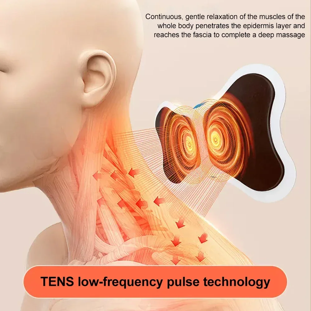 EMS Neck Massager Mini Cervical Back Muscle Pain Relief Patch Portable Leg Body Health Care Tool
