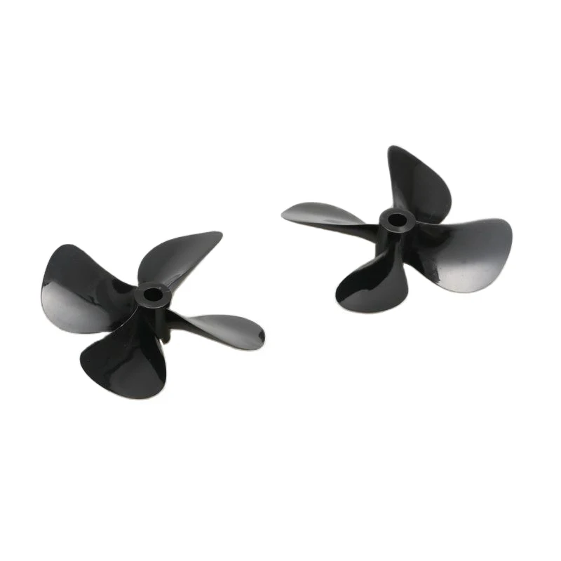 1Pair 4-Blade Paddle Immersion Propeller CW CCW Props with Shaft Hole Diameter 4mm 5mm for RC Ship Fishing Tug Boat DIY Parts