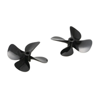1Pair 4-Blade Paddle Immersion Propeller CW CCW Props with Shaft Hole Diameter 4mm 5mm for RC Ship Fishing Tug Boat DIY Parts