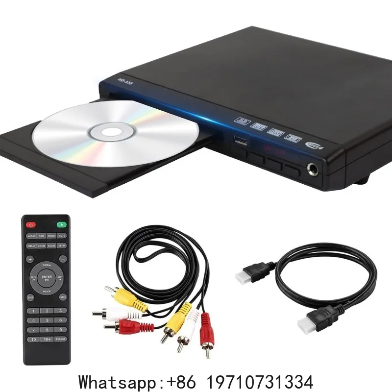 Reproductor de DVD HD-328 1080P HD para TV, compatible con todas las regiones, reproductor de discos CD, salida AV, puerto de micrófono integrado, reproductor de MP3