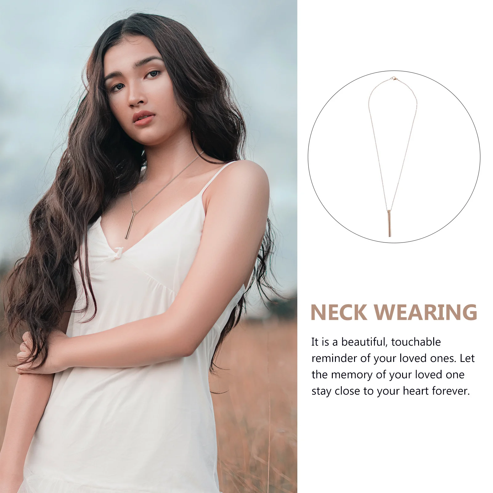 

Premium Ash Keepsake Necklace Relatives Hair Ash Pendant Exquisite Craftsmanship Cremation Accessory for Eternal Remembrance