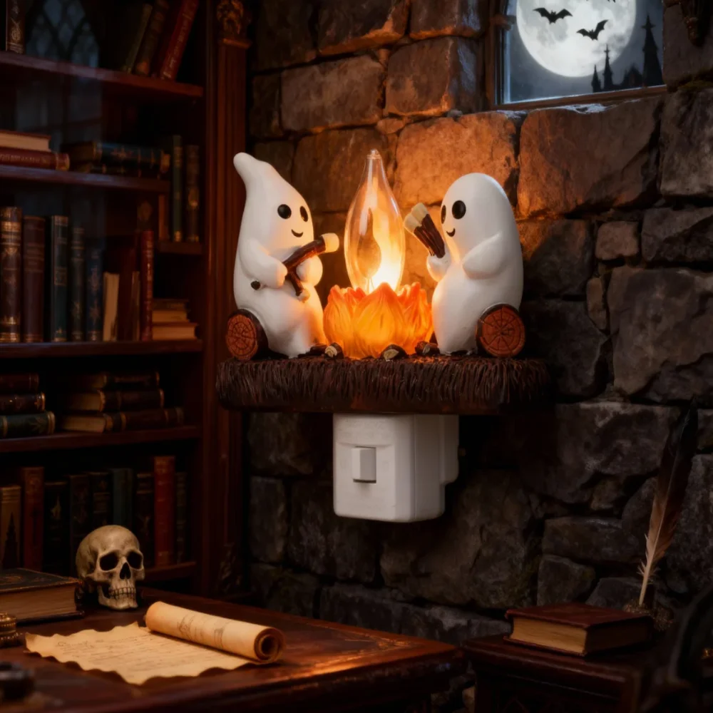 

Призрак, мерцающий ночник, смола, жуткое украшение, энергосберегающий ночник с призраком, комнатная фигурка, лампа для спальни