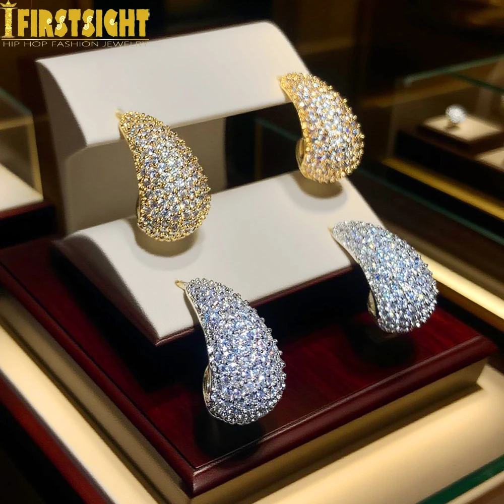 Nuevos Pendientes de Gota de Agua Gruesos con Incrustaciones Brillantes 2026 para Mujer, Pendientes Minimalistas en Forma de Lágrima con Diseño de Guisantes y Cúpula Martillada, Joyería