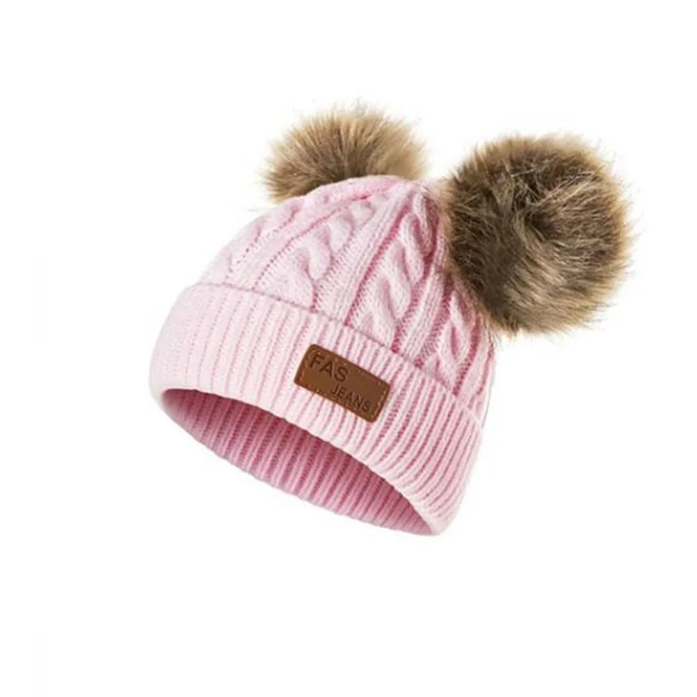 

Children Knitted Hat Warm Winter Kids Baby Boy Girl Toddler Caps Balls Birthday Festival Photo Studio