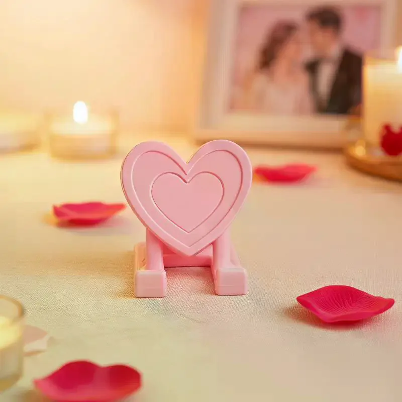 3D Printed Heart Shaped Phone Stand Stable Non Slip Base Great For Home Office Desktop Valentine's Day Gift For Girls