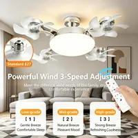 Ventilateur de plafond avec ampoule E27 3/4 pales 2 en 1, design drone, télécommande, AC 85-265V, pour maison, chambre, restaurant 1
