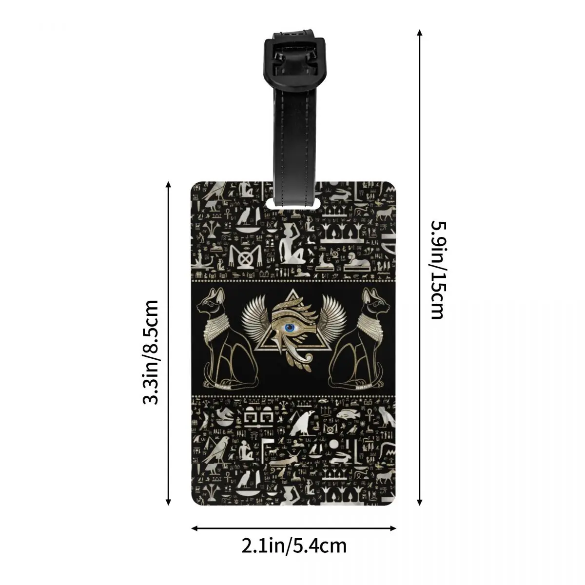 Egyptian Cats Luggage Tags Custom Ancient Egypt Eye of Horus Baggage Tags Privacy Cover ID Label