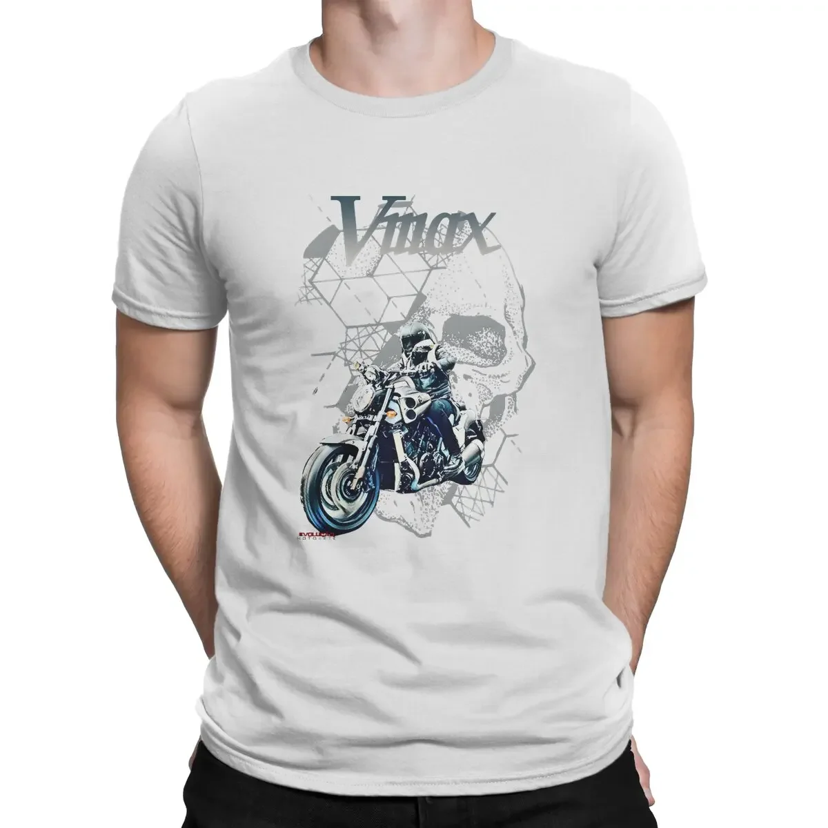 Vmax Rider Skull T-Shirts Men Y-Yamaha Leisure Cotton Tee Shirt Crewneck Short Sleeve T Shirt Printed Tops