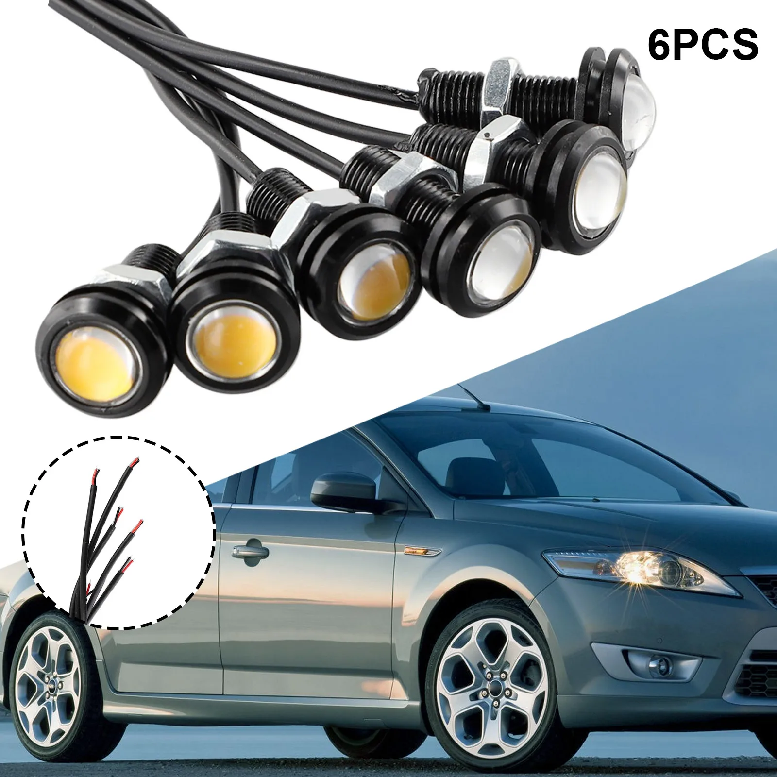 

Durable High Quality Left Right Front LED Lights Lamp Front Grille Kit Replacement Spare Waterproof 12V DC 3000K