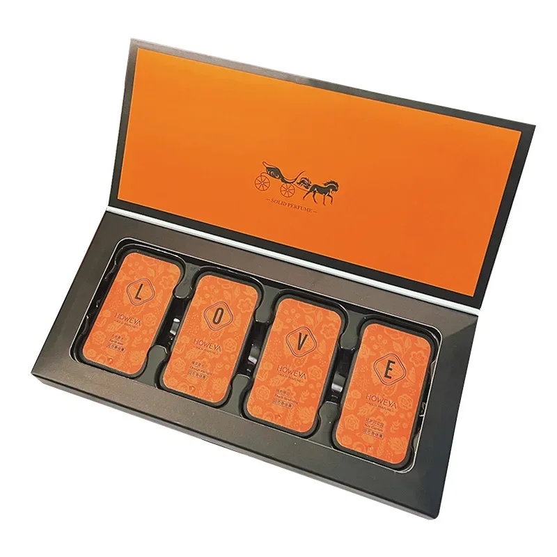 Orange Solid Balm Set Neutral Perfumes Portable Fragrance Long-lasting Perfumes Cream Fresh and Deodorizing Deodorants Wholesale