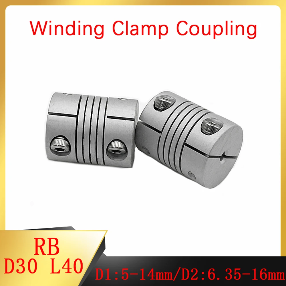 

RB D30L40 Aluminum Alloy Clamping Screw Coupling CNC Elastic Stepper Motor Inner Hole 5/6/6.35/8/9/10/11/12/12.7/14/15/16mm