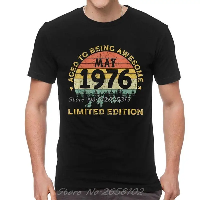 Legends Awesome Born In May 1976 T-Shirt Cotton Tshirt Birthday Gift Tees Oversized Unisex Tops Streetwear Men's Clothing