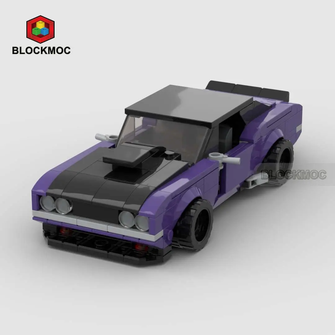 MOC 1970 Challenger miniatura de bloques de construcción de nivel superior coche deportivo Modular tecnología regalo vacaciones montar juguete traje niños