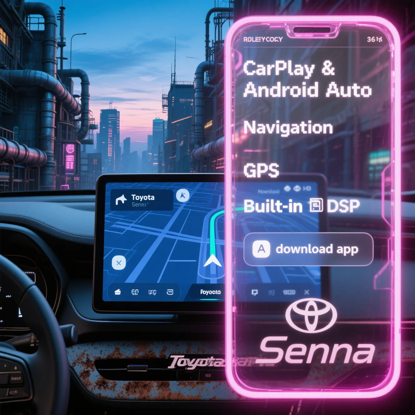 12.3“ Head unit For Toyota SENNA 2021 2022 2023 Car Multimedia Video Player GPS Navigation Radio Android13 4+64G Carplay DSP