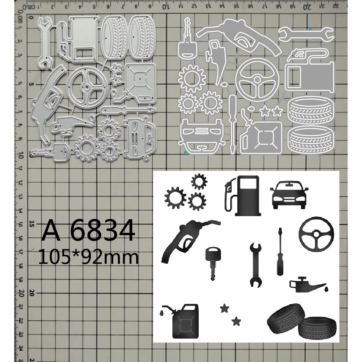 New 2024 Metal Cutting Dies Wheel key wrench  diy Scrapbooking Photo Album Decorative Embossing PaperCard Crafts Dies