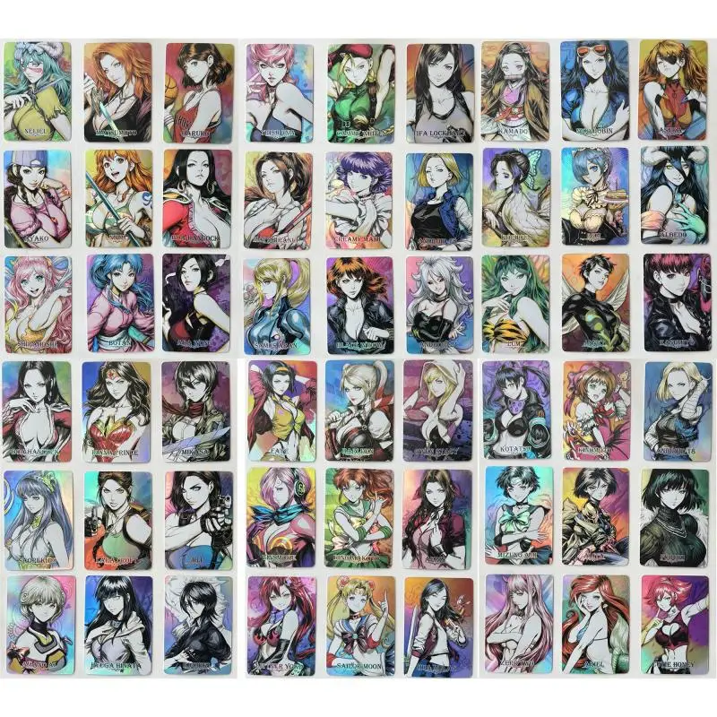 Diy Homemade 54Pcs/set Albedo Nami Hancock Anime Characters Goddess Card Rare Collection Flash Card Cartoon Toys Christmas Gift