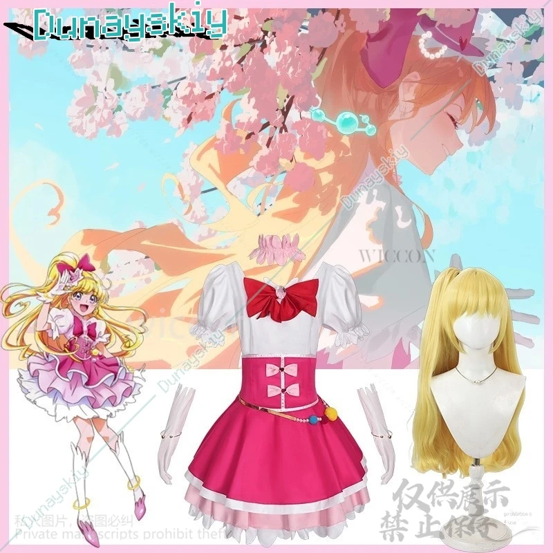 

Аниме Maho Girls Precure! Косплей Asahina Mirai Cure Miracle Костюм Прекрасное милое платье-торт Розовый Jirai Kei Парики для девочек по индивидуальному заказу