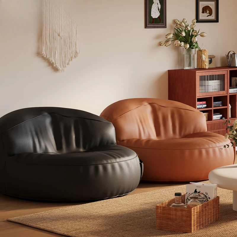 Lazy sofa single tatami small apartment bedroom living room floor can lie down can sleep black single sofa chair