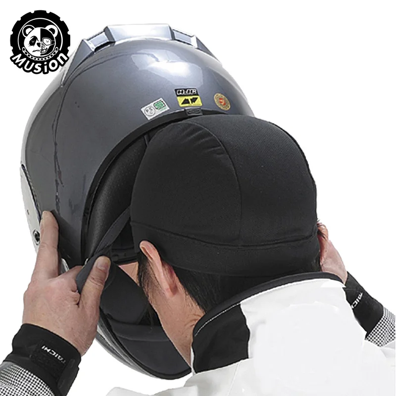 Musion Beanie-Mütze mit 10 Karat Belüftungsöffnungen für Herren, schweißabsorbierende Totenkopf-Mütze unter dem Helm, feuchtigkeitsableitende Fahrradmütze für Fahrer – Detail 3