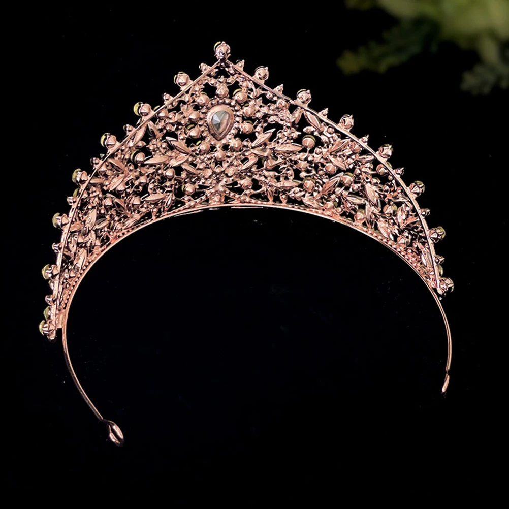 

Bridal Crown Headb Wedding Accessories Bride Hair Prom Birthday Women Golden Rhinestone Crafted Durable Alloy Exquisite Design