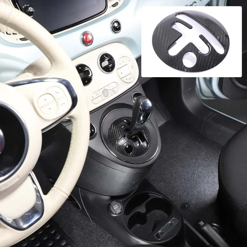 

Для Fiat 500 2021-2023, крышка центральной основания шестерни управления, декоративная рамка дисплея центрального управления автомобиля, настоящий карбон fi