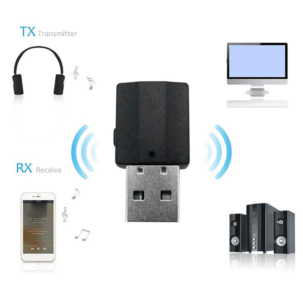 BT600 2in1 Bluetooth-compatible Transmitter Audio Receiver 5.0 Adapter 3.5mm AUX Jack Wireless for Car Headphones PC Tablet TV