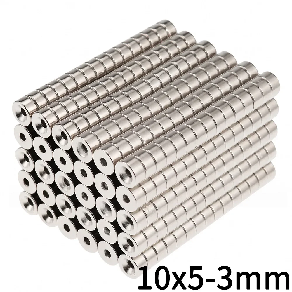 20pcs Strong Magnet 10x5-3mm Round Counterbore Magnetic Discs Powerful Neodymium Magnets for Fridge DIY Scientific Experiments