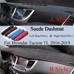For Hyundai Tucson TL 2016 2017 2018 2019 Suede Leather Dashmat Dash Mat Cover Dashboard Pad Sunshade Carpet Car Accessories