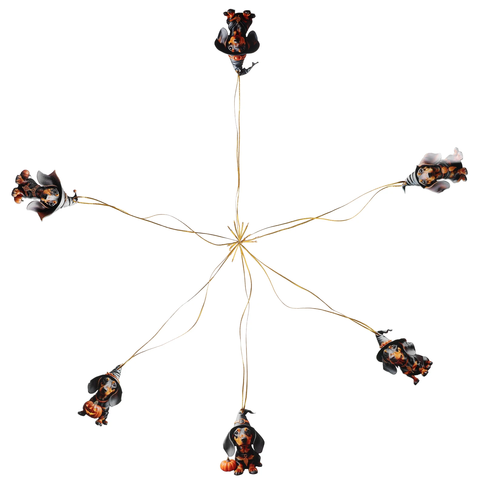 

6 Pcs Dachshund Pendant Pet Puppy Christmas Car Decor Hanging Dog Home Ornament Party Accessories Family Decorations Holiday