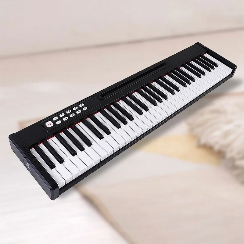 

Portable 61 Key Electronic Piano With Velocity-Sensitive Universal Multifunctional Bluetooth MIDI Dual Speakers Rechargeable USB