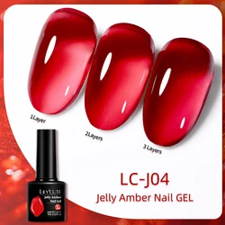 LILYCUTE 7ML Red Jelly Transparent Nail Gel Semi Permanent UV Nail Art Gel Pink Nude Soak Off Gel Polish For Manicure Varnishes