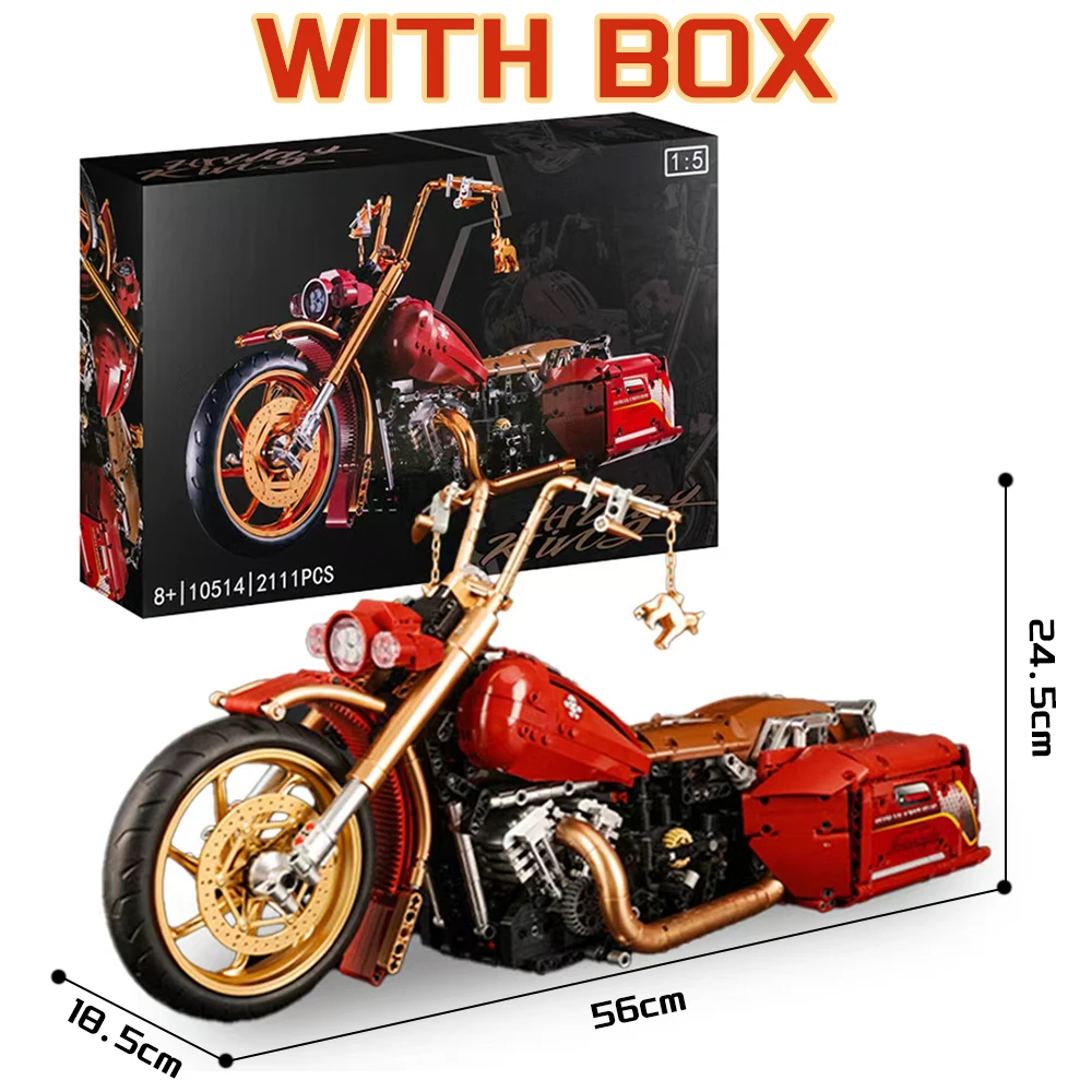 

Конструктор «Классический мотоцикл» 2111 деталей, масштаб 1:5, красно-золотой, статическая модель мотоцикла, игрушка-конструктор для детей и взрослых, коллекционный подарок