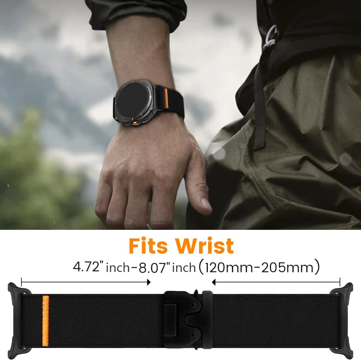 Parachute Nylon Band For Samsung Galaxy Watch Ultra 2 47mm Smartwatch Magnetic Belt Bracelet Correa Galaxy Watch 7 Ultra Strap image 5