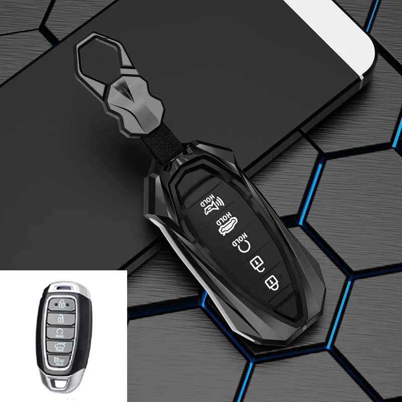 

New Zinc Car Key Fob Case Cover For Hyundai i30 Ix35 KONA Encino Solaris Azera Grandeur Ig Accent Santa Fe Palisade Keychain