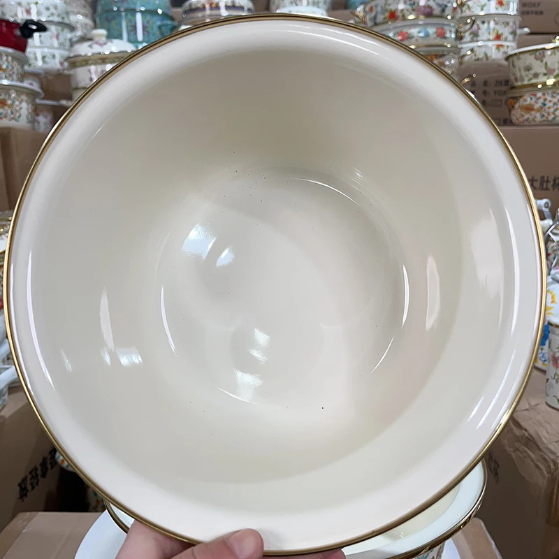 Extra Thick Enamel Basins Enamel Bowl Mixing Basins Deepening Multi-purpose Basin Vegetable Washing Basin Nordic Fruit Plate