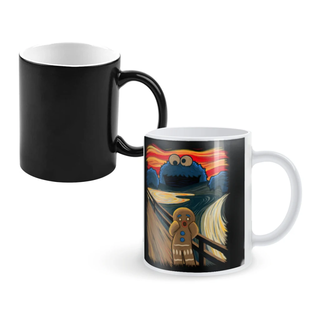 

The Cookie Muncher!Coffee Mugs And Mug Creative Color Change Tea Cup Ceramic Milk Cups Novelty Gifts