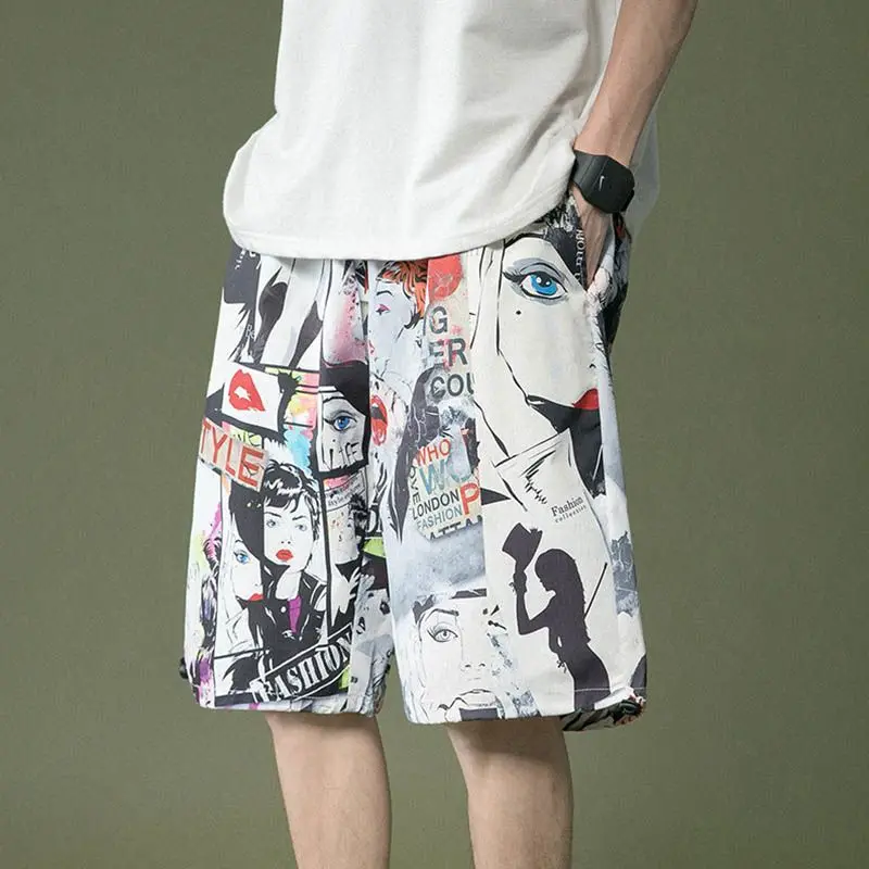 Men's Shorts Summer Thin Fashion Brand Five-point Loose Outerwear Casual Sports Quick-drying Beach Pants