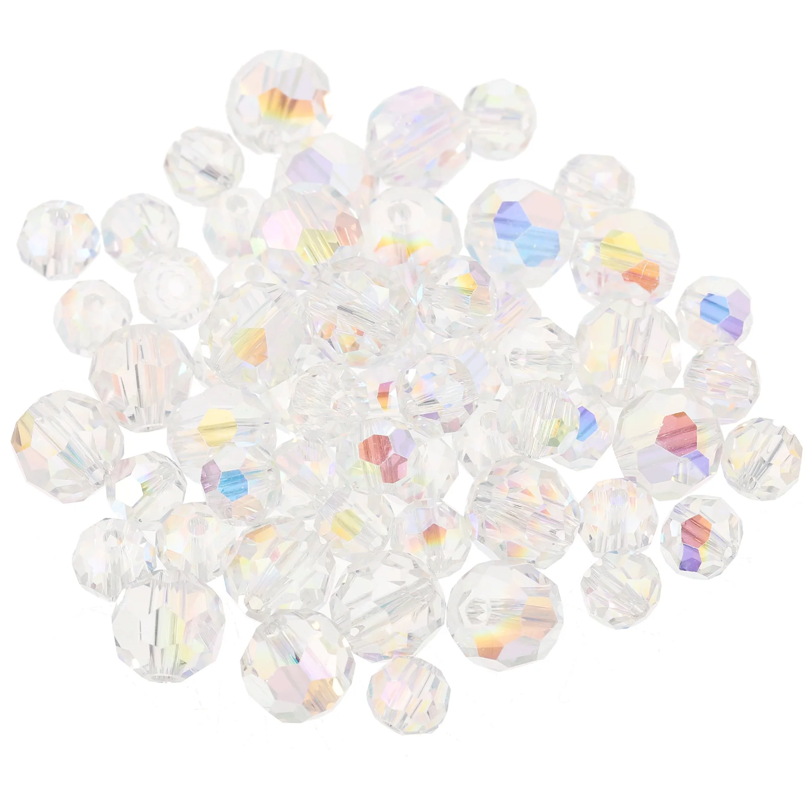 

60Pcs Crystal Bead Set Multi-Faceted Ab Loose Beads for DIY Jewelry Making Bracelets Necklace Craft Supplies
