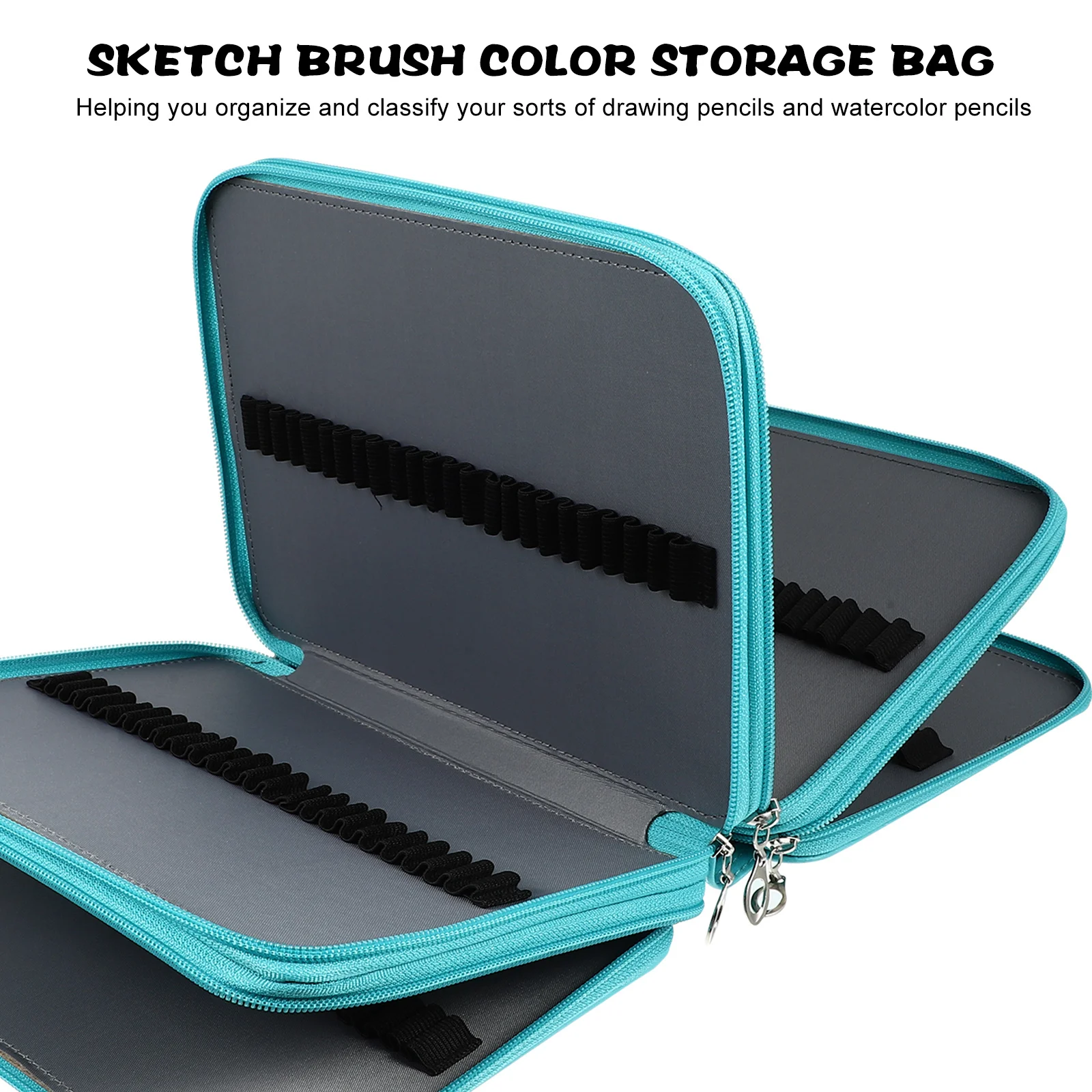 

Portable Art Pencils Pouch Large Capacity Durable PU Multi-Pocket Organizer for Drawing Watercolor Sketch Pen Holder Stationery