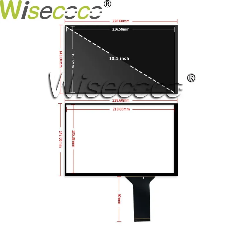 10.1 Inch 1280*800 IPS LCD Screen Default Landscape Mode 16:9 Capacitive Touch Panel MIPI VGA AV DV Driver Board Wisecoco