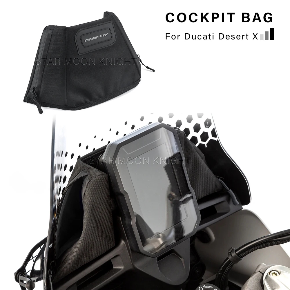 For Ducati Desert X DesertX 2022- Motorcycle Cockpit Storage bag Windshield Package Front Fairing Bags