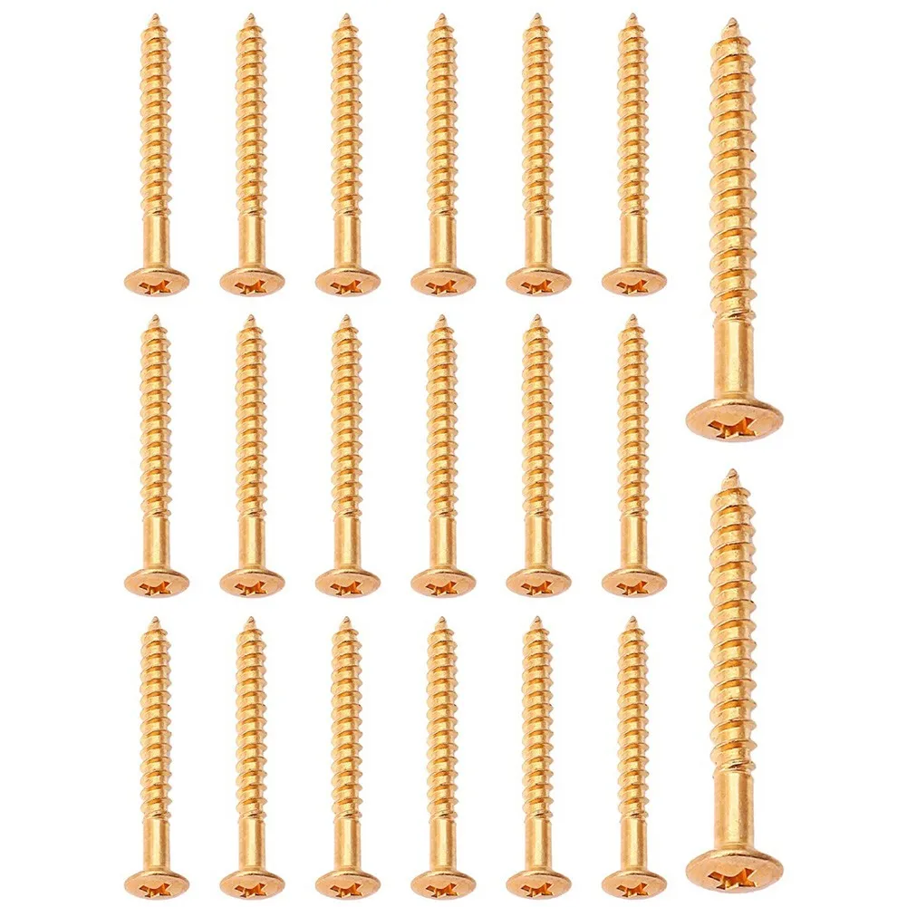 Guitar Parts 20PCS Metal Neckplate Screws ST SQ Electric Guitar Parts Accessories Gear Musical Instruments Relax Tool