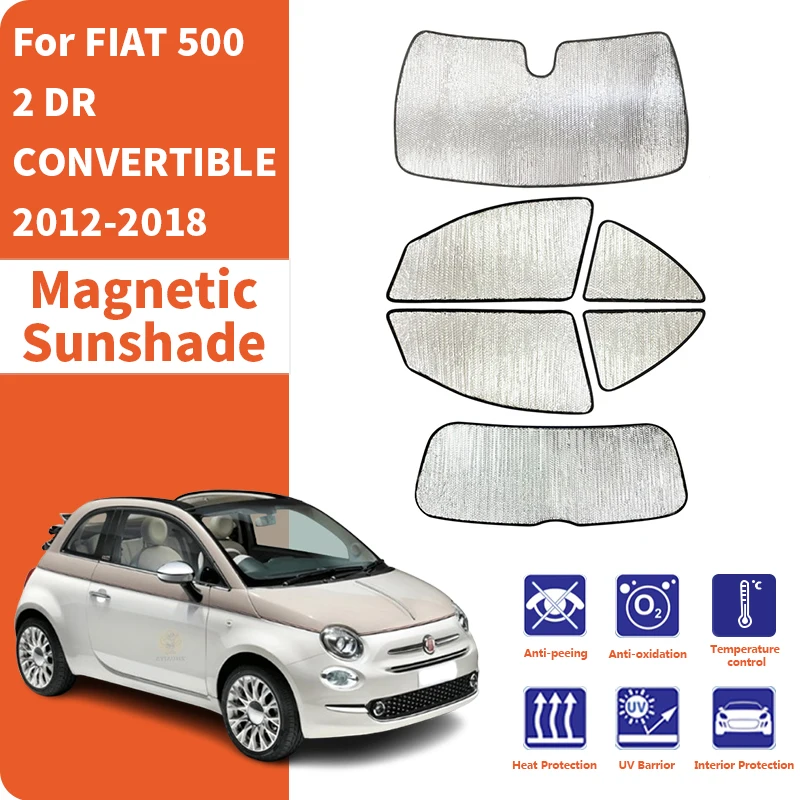 Custom Car Window Sunshade Anti-UV Car Sun Window Visors Sunshade Covers customization For FIAT 500 2 DR CONVERTIBLE 2012-2018