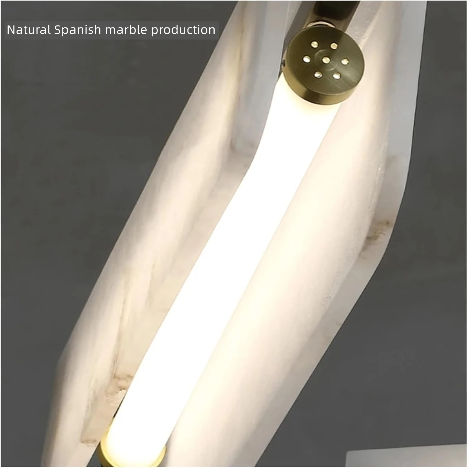 2026 Nordic Spanish Natural Marble Luster Pendant Light, Dimmable Brass Pendant Light, Suitable for Villas, Ceiling Chandelier